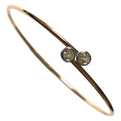 18 Carat Rose Gold Diamond Bangle Bracelet