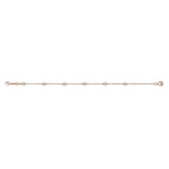 18 Karat Rose Gold 0.55 Diamond Chain Bracelet
