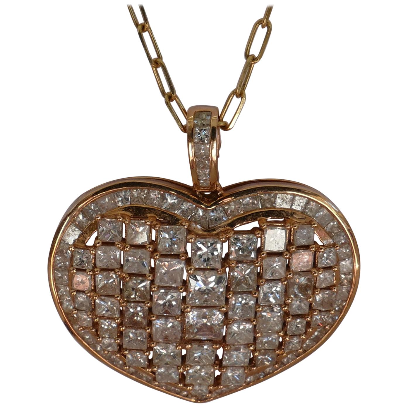 18 Carat Rose Gold Diamond Heart Enhancer