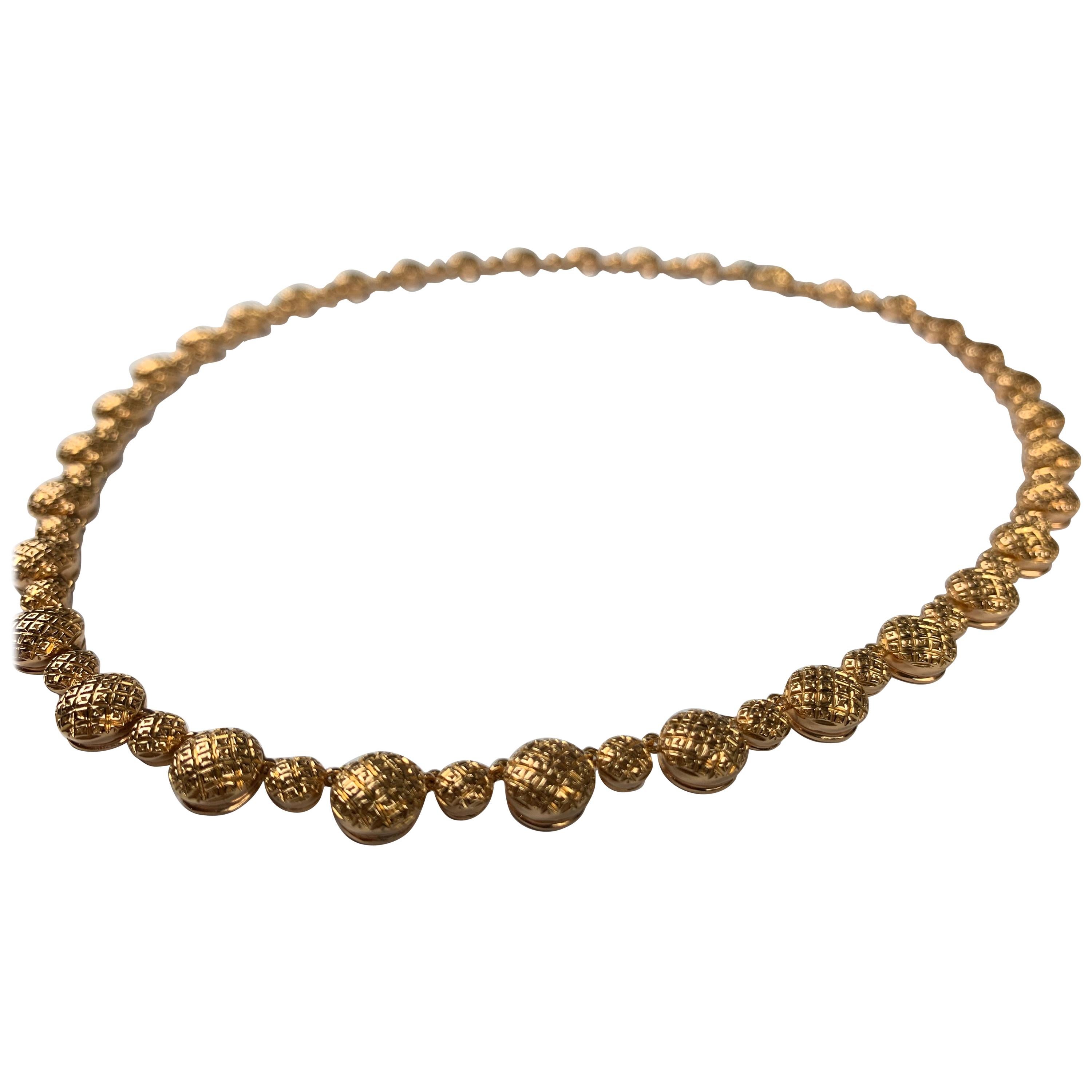 18 Carat Rose Gold Necklace For Sale