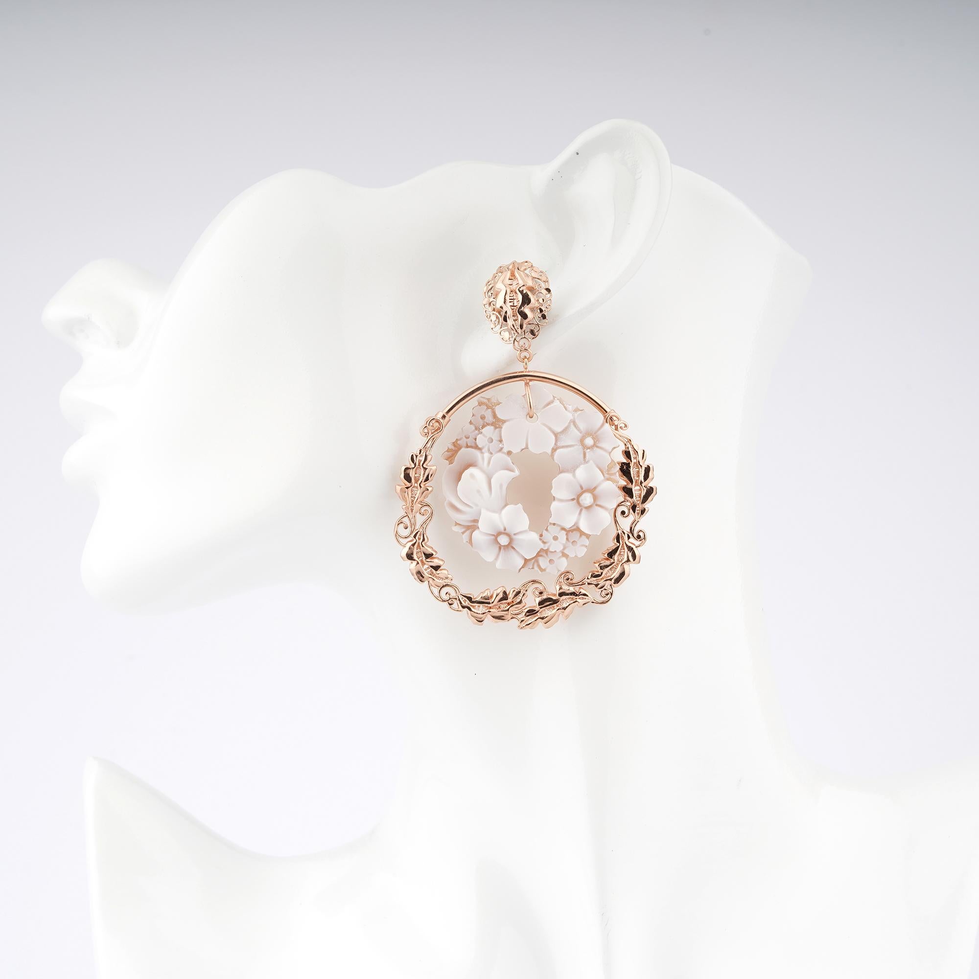 rose gold shell earrings