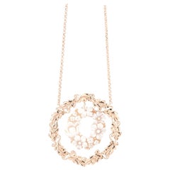 18 Carat Rose Gold-Plated 925 Sterling Silver Sea Shell Cameo Necklace