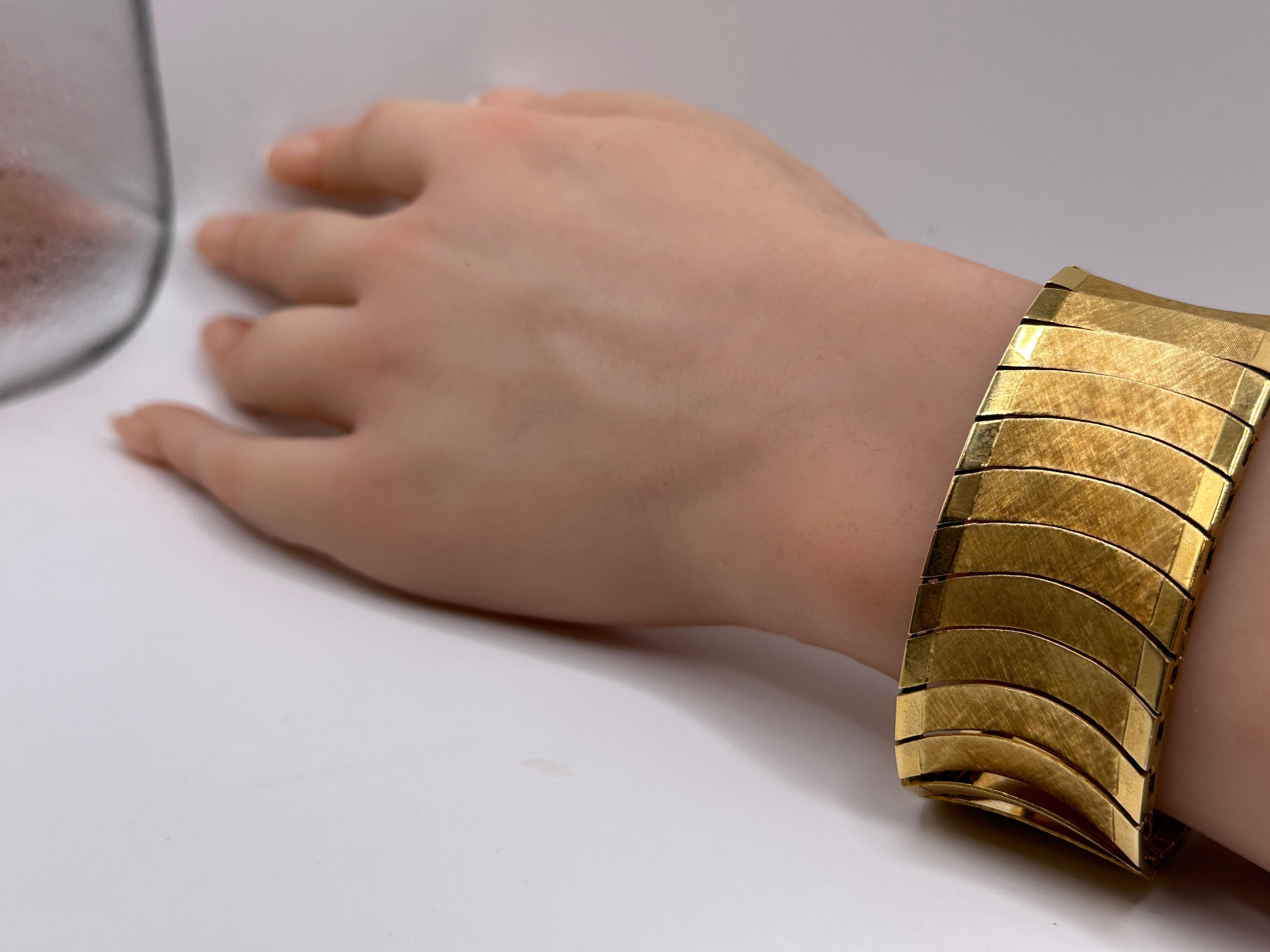 18 Karat Roségold Retro Breites Retro-Ringarmband 4