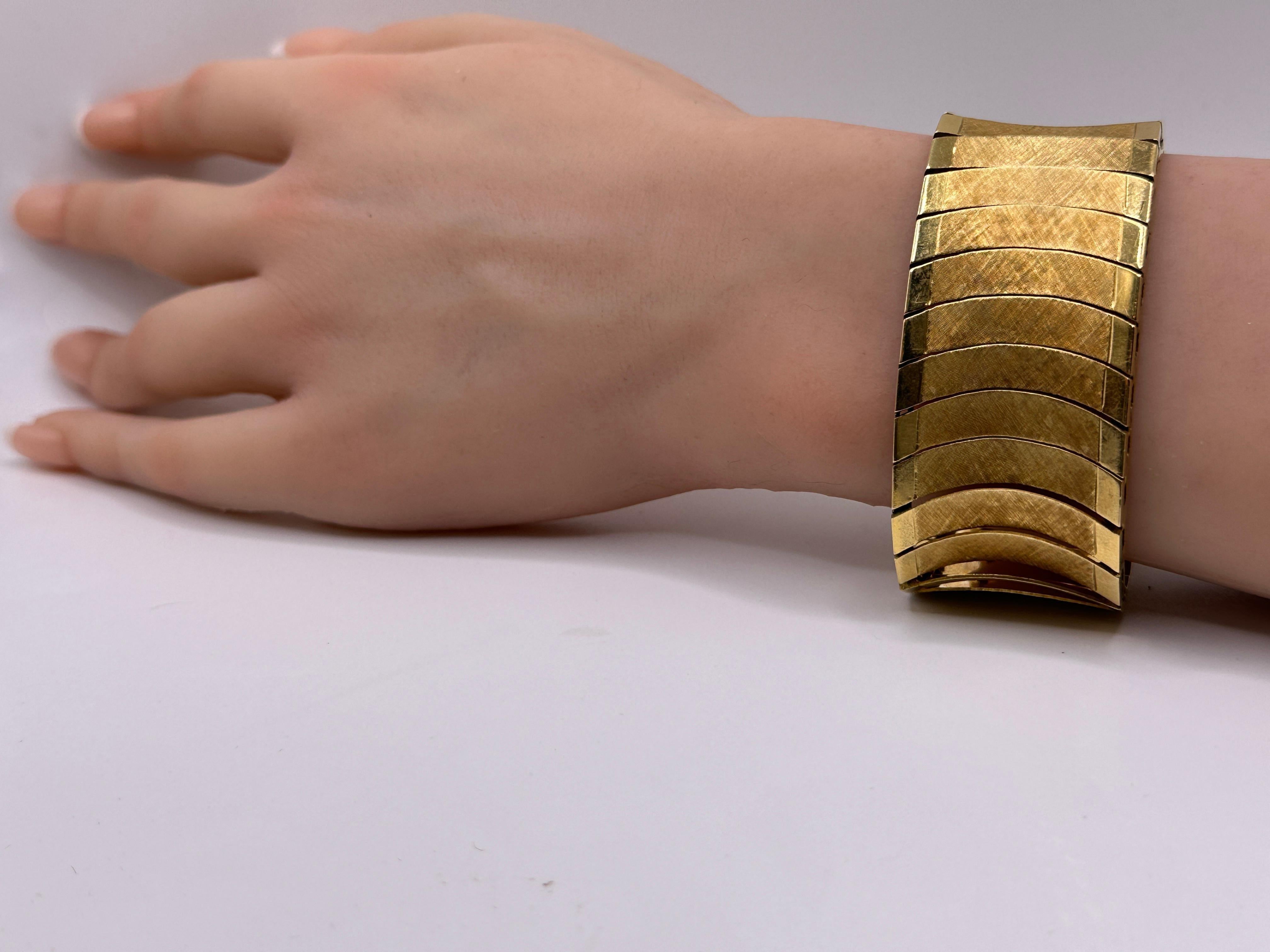 18 Karat Roségold Retro Breites Retro-Ringarmband 5