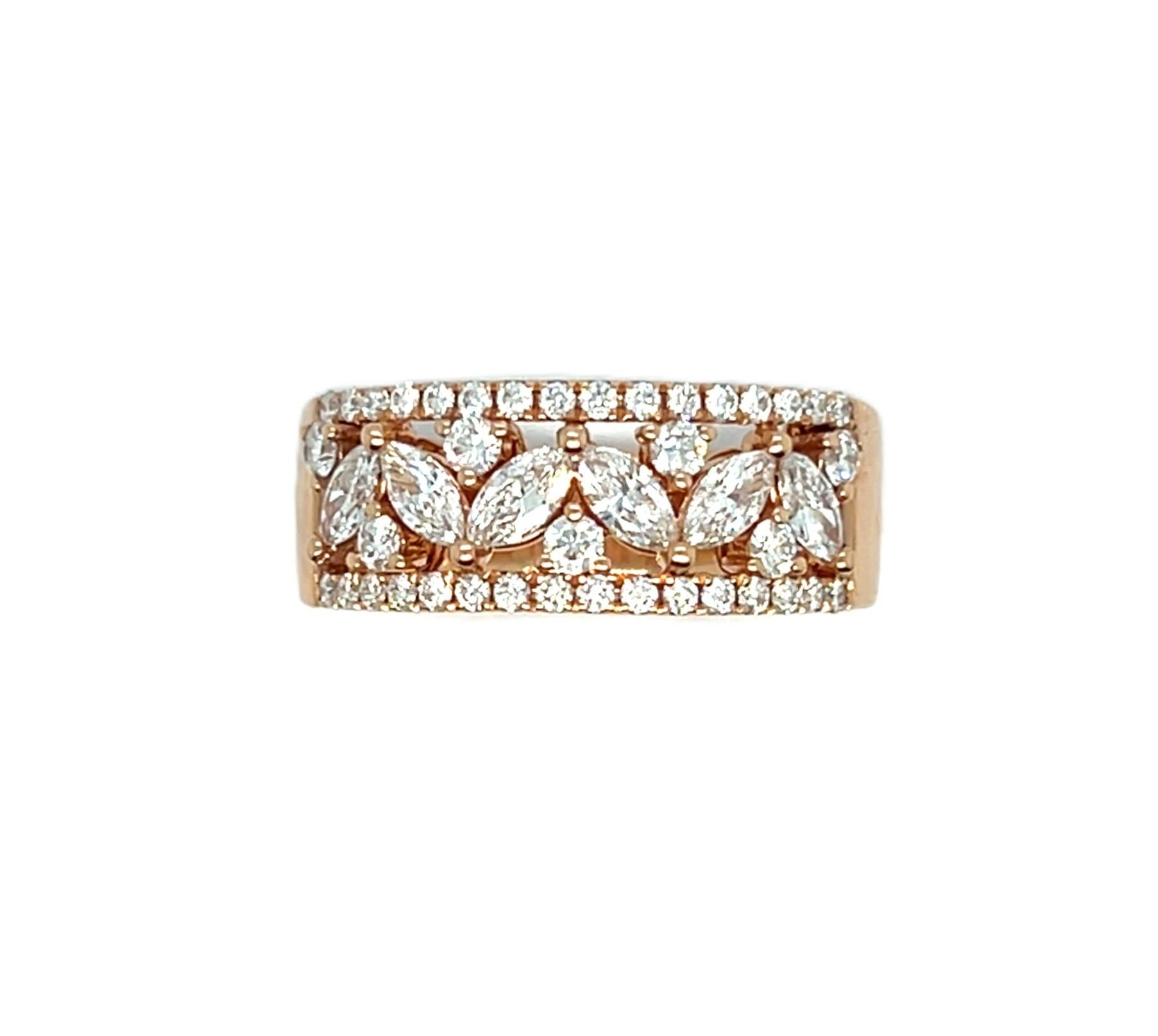 18 Karat Roségold Ring mit Diamanten von insgesamt 1,57 Karat geschmückt (Kunsthandwerker*in) im Angebot