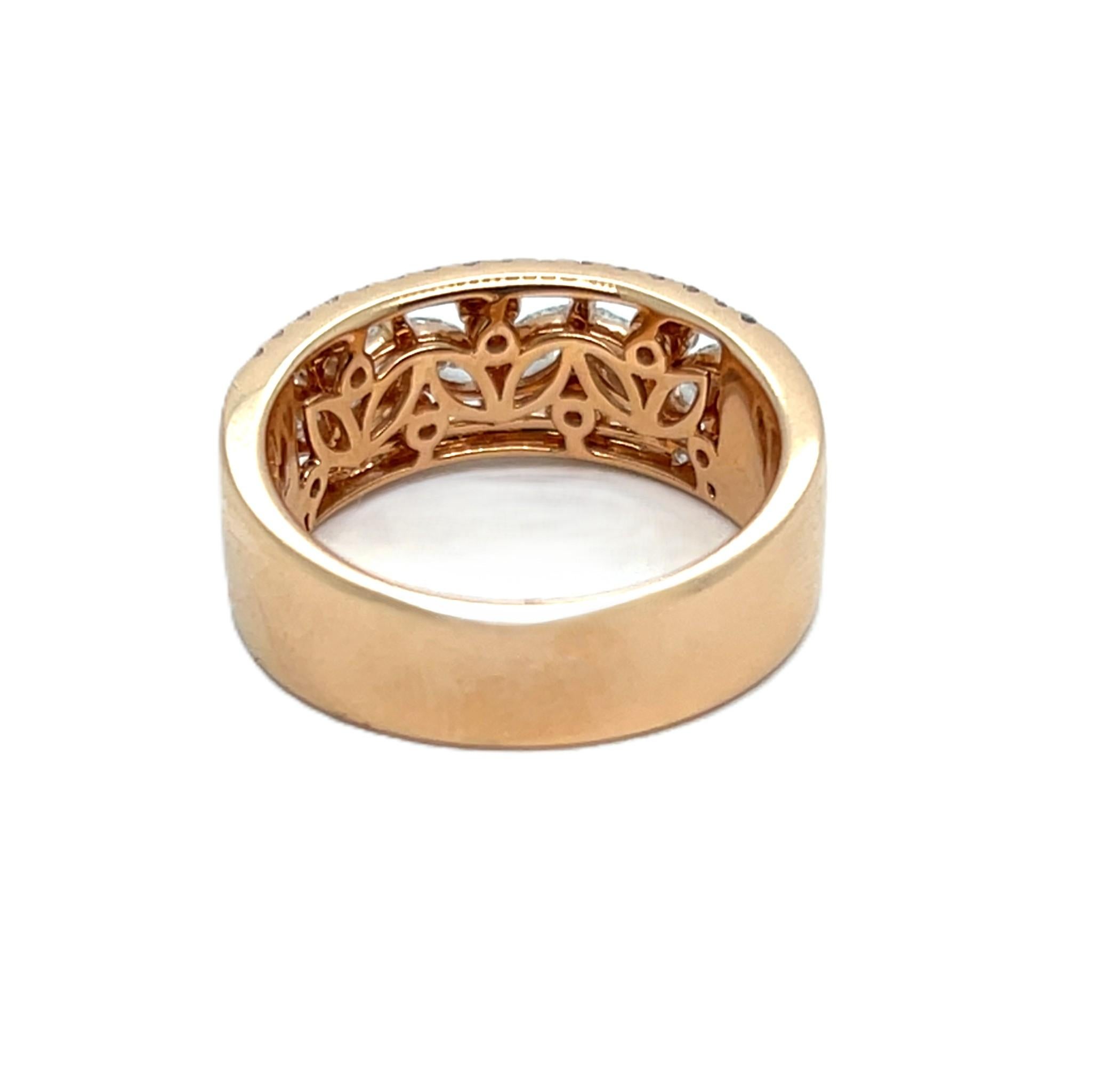 18 Karat Roségold Ring mit Diamanten von insgesamt 1,57 Karat geschmückt Damen im Angebot
