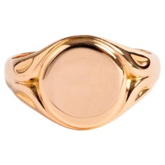 18 carat Rose Gold Signet Ring, Hallmarked 'Chester'