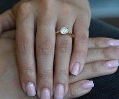 18 Carat Rose Gold Solitaire Set with a 1.200 Carat Diamond
