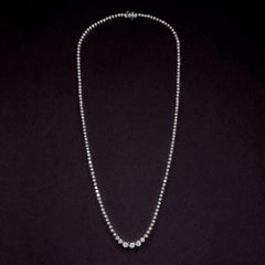 18 Carat Round Brilliant Cut 18 Carat White Gold Tennis Necklace
