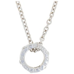 .18 Carat Round Brilliant Diamond Movado Pendant Necklace, 18 Karat White Gold