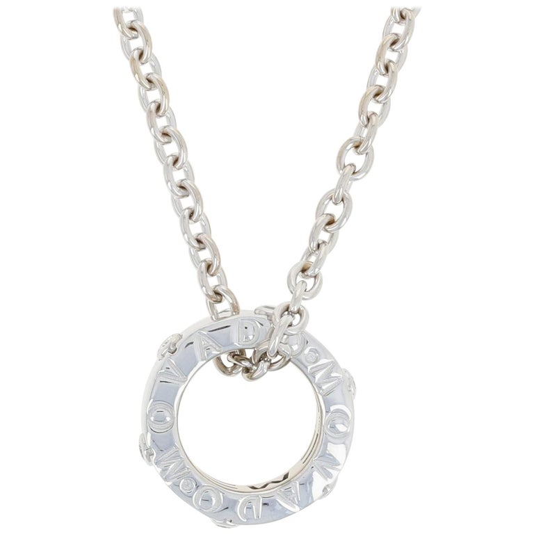 .18 Carat Round Brilliant Diamond Movado Pendant Necklace, 18 Karat ...