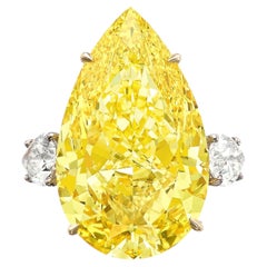 18 Carat Round Brilliant Statement Fancy Yellow 14K Gold Sunlit Royal Radiance