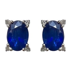 1.8 Carat Sapphire Oval Studs 7x5