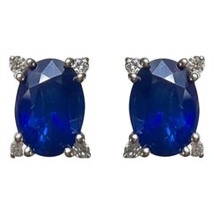 1.8 Carat Sapphire Oval Studs 7x5