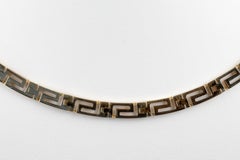 18 carat semi-rigid yellow gold fancy mesh necklace