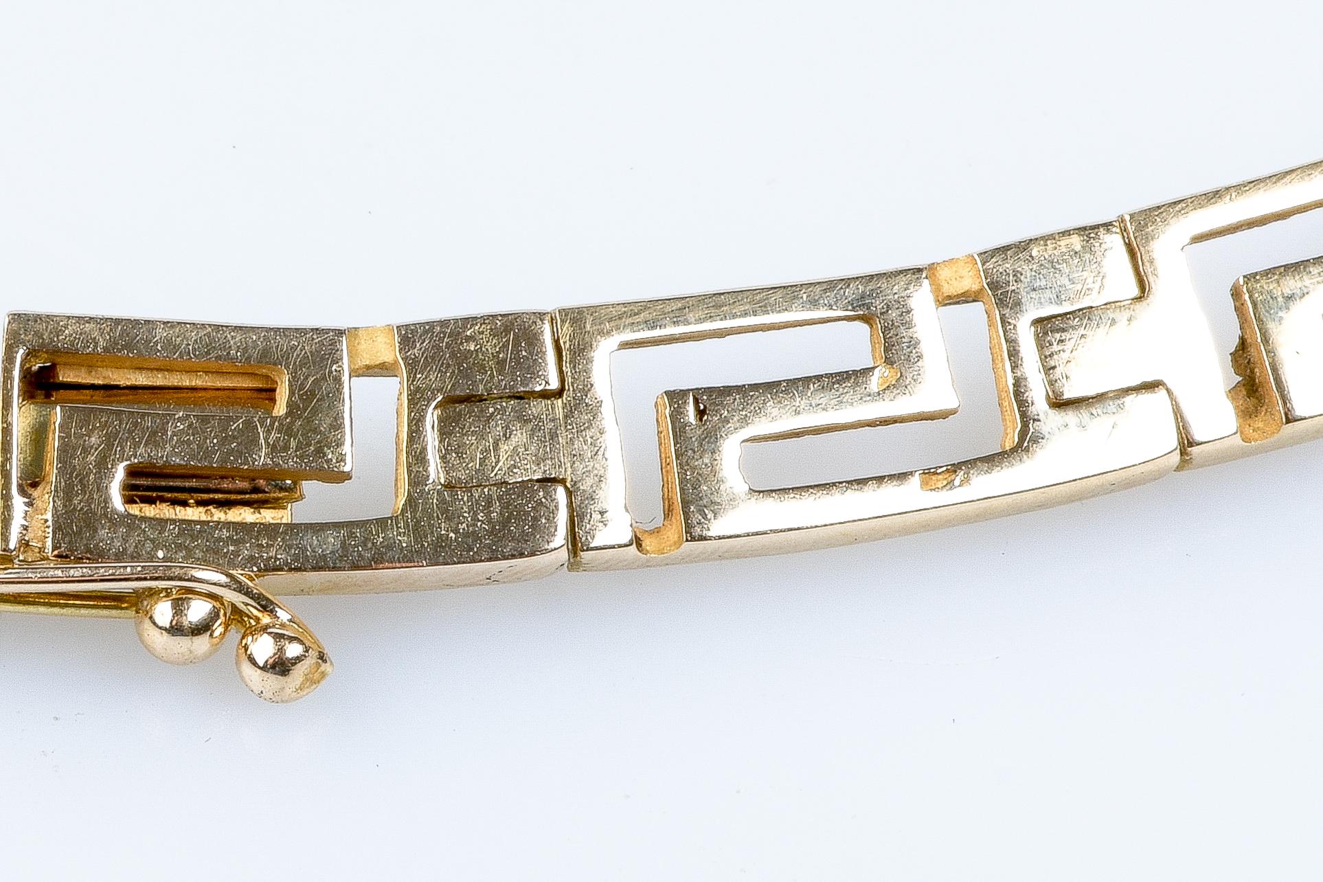Halskette aus 18 Karat halb geflochtenem Gelbgold mit ausgefallenem Netz  im Angebot 5