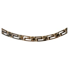 18 carat semi-rigid yellow gold fancy mesh necklace