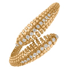 1.8 Carat SI/H Brilliant Cut Diamond Open Cuff Bracelet 18 Karat Yellow Gold