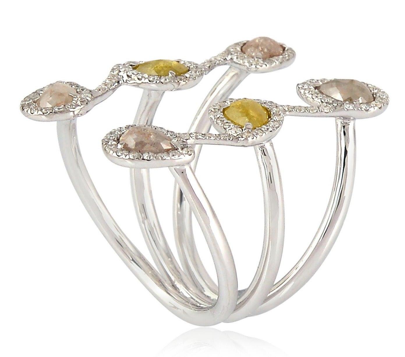 For Sale:  1.8 Carat Slice Diamond 18 Karat Gold Jamie Ring 4
