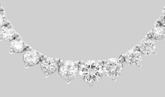 18 Carat Tennis Riviere Necklace 18 Carat Gold G Color VS Clarity