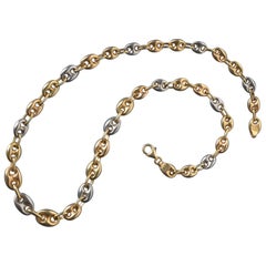 18 Carat Tri-Color Coffee Bean Gold Chain