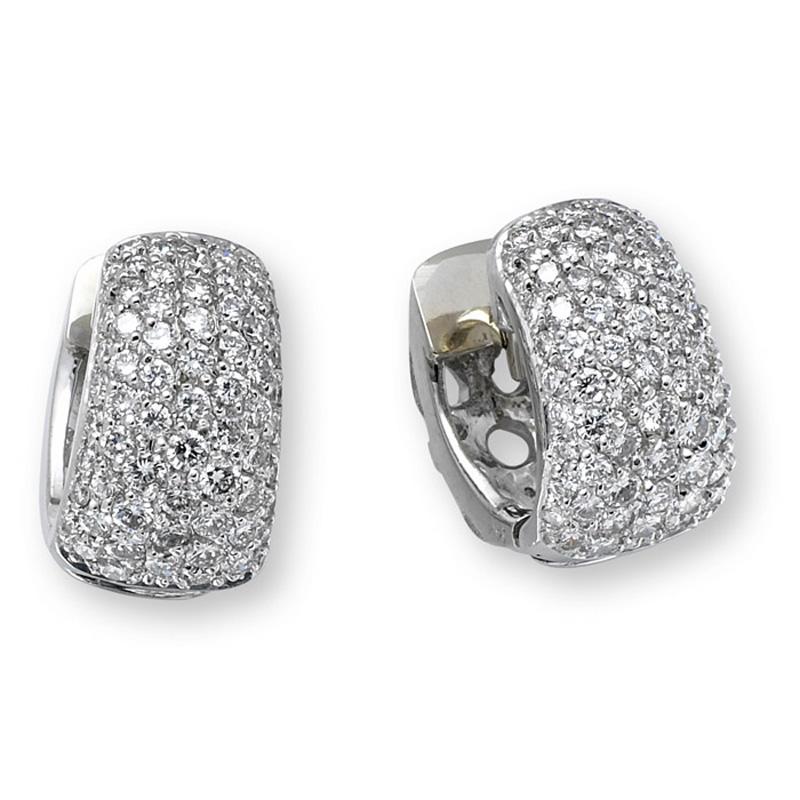 Pendientes de diamantes con pavé de 1,8 quilates, oro, Ben Dannie Corte redondo en venta