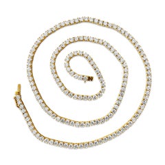 18 Carat VVS Diamond Tennis Necklace 14k Gold