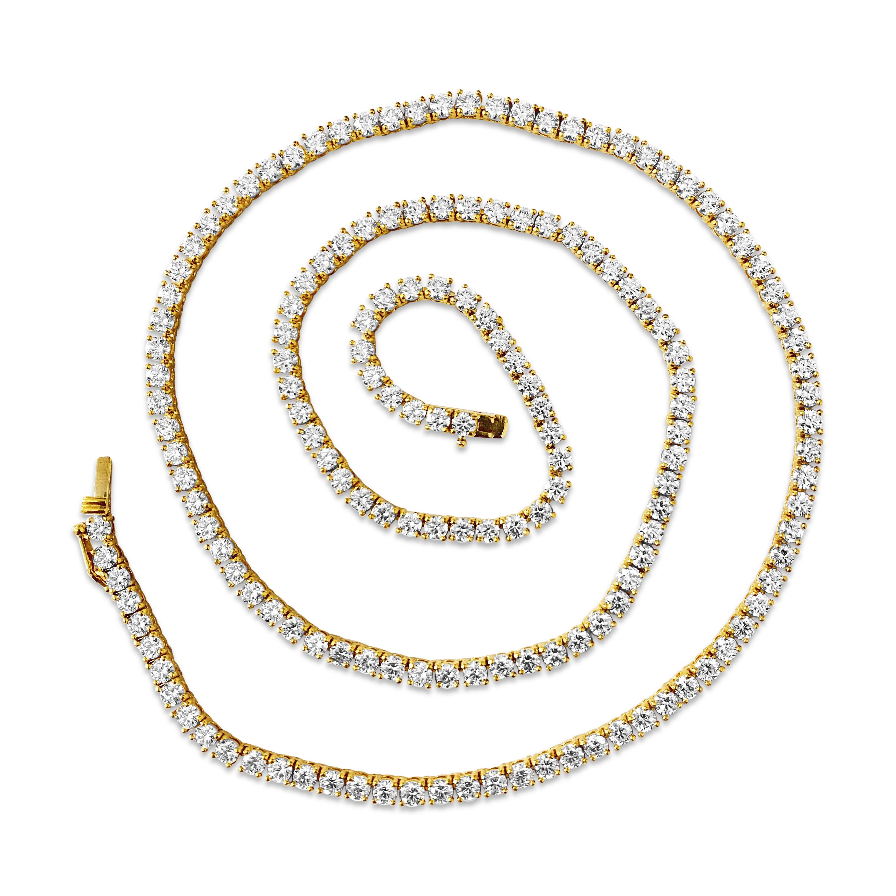 18 Karat VVS Diamant-Tennis-Halskette aus 14k Gold im Angebot 1
