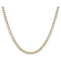 Collier tennis en or 14 carats avec diamants VVS de 18 carats