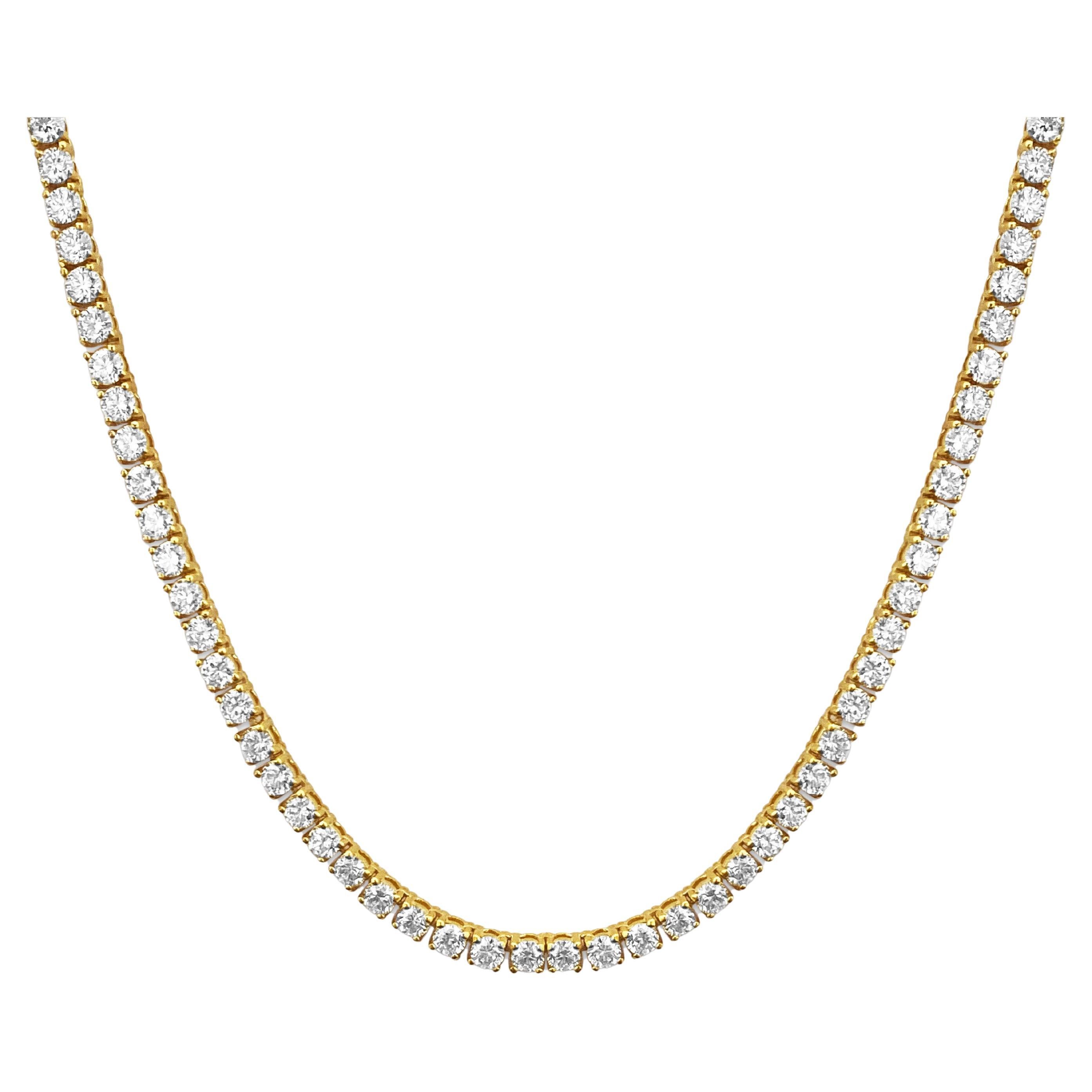 18 Carat VVS Diamond Tennis Necklace 14k Gold