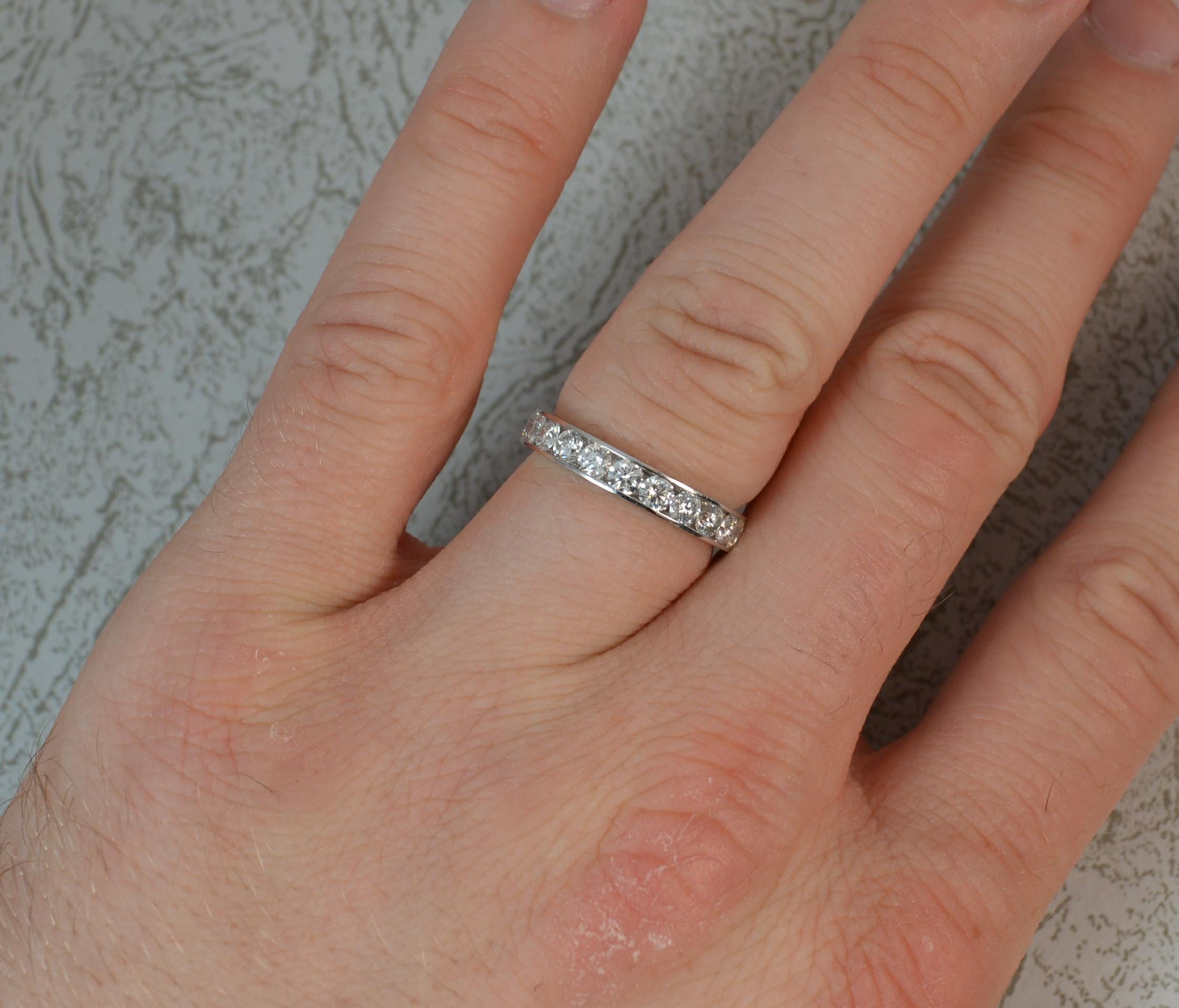 18 Carat White Gold 1.00 Carat Diamond Stack Half Eternity Ring 5