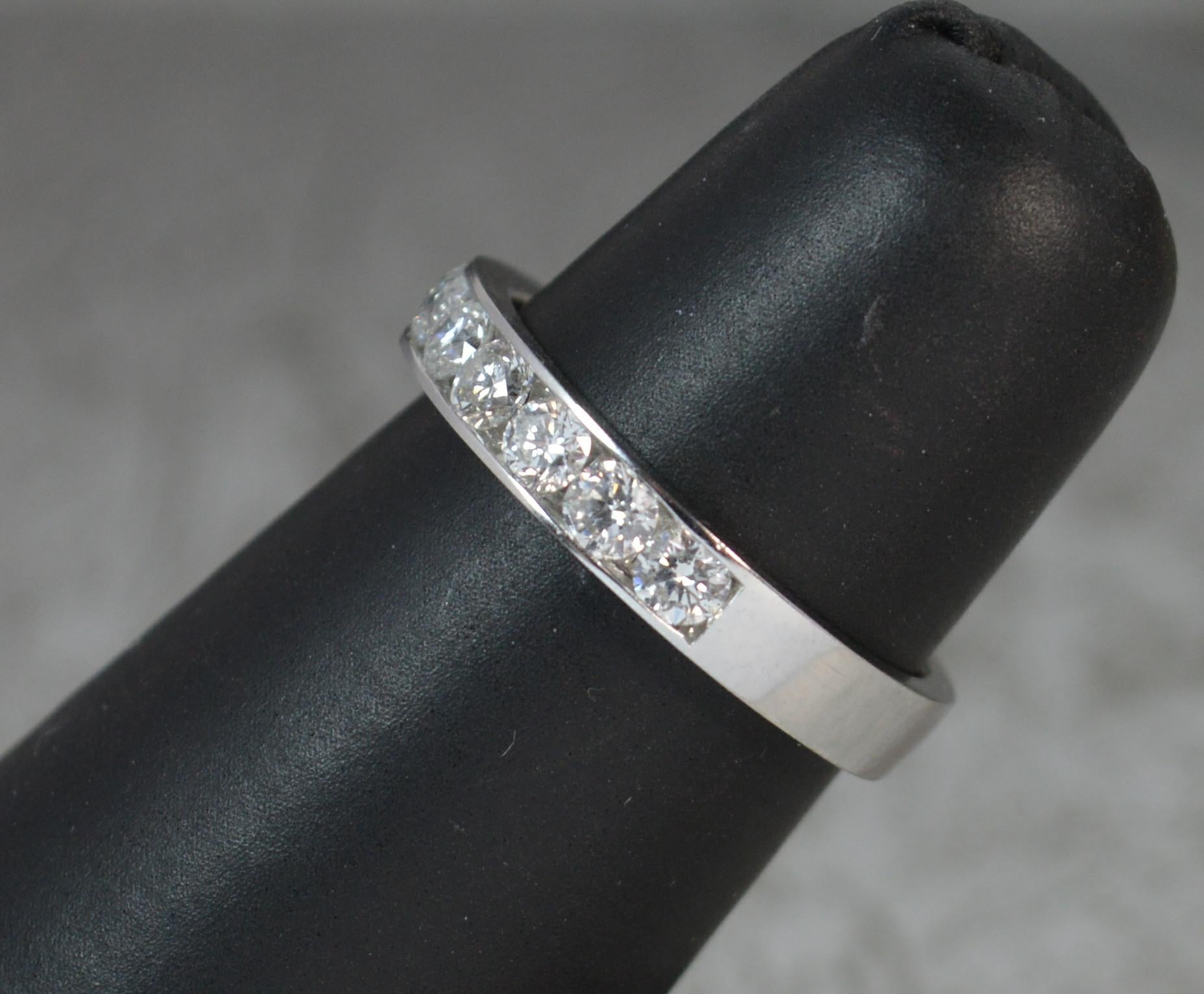 18 Carat White Gold 1.00 Carat Diamond Stack Half Eternity Ring 3