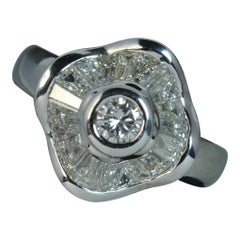 18 Carat White Gold 1.5 Carat Diamond Ballerina Cluster Ring