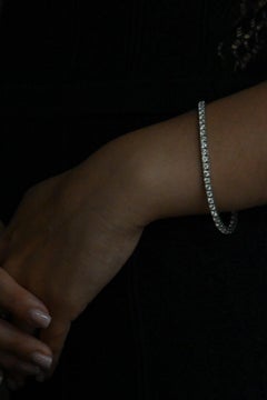 Bracciale Tennis in oro bianco 18 carati con diamanti 5 carati