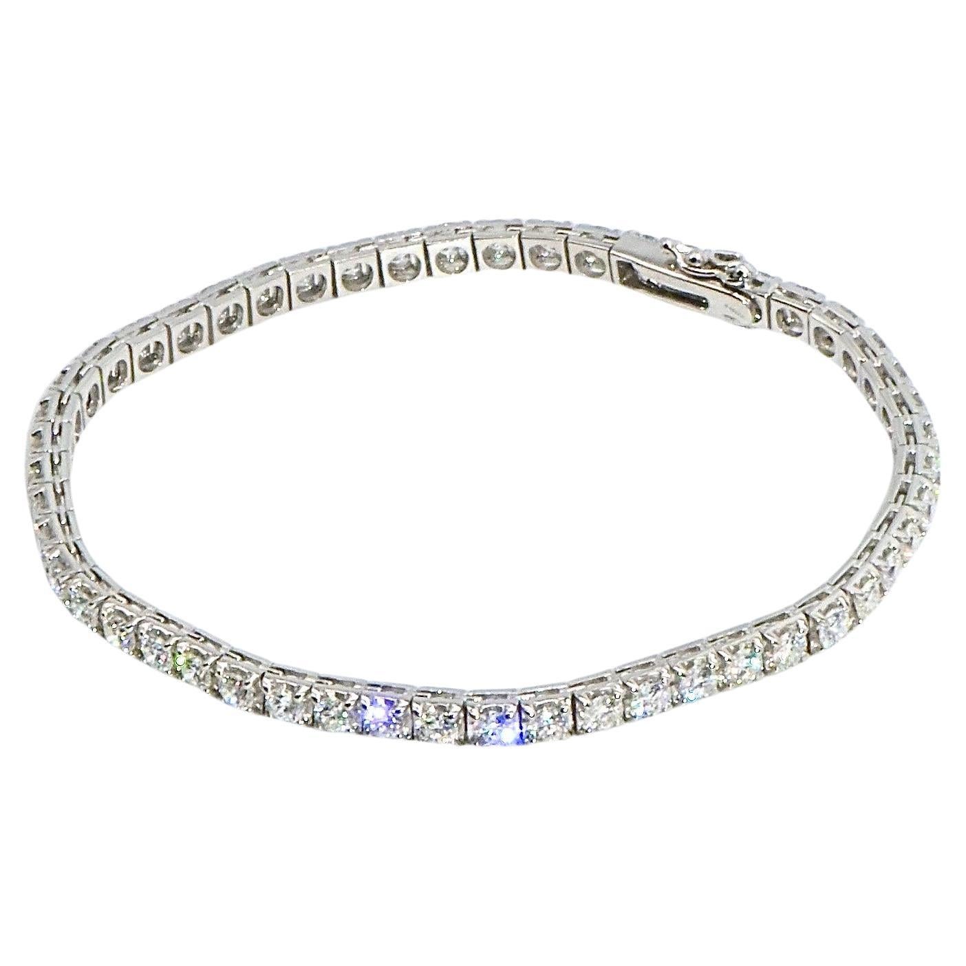 18-Carat White Gold 5-Carat Diamonds Tennis Bracelet