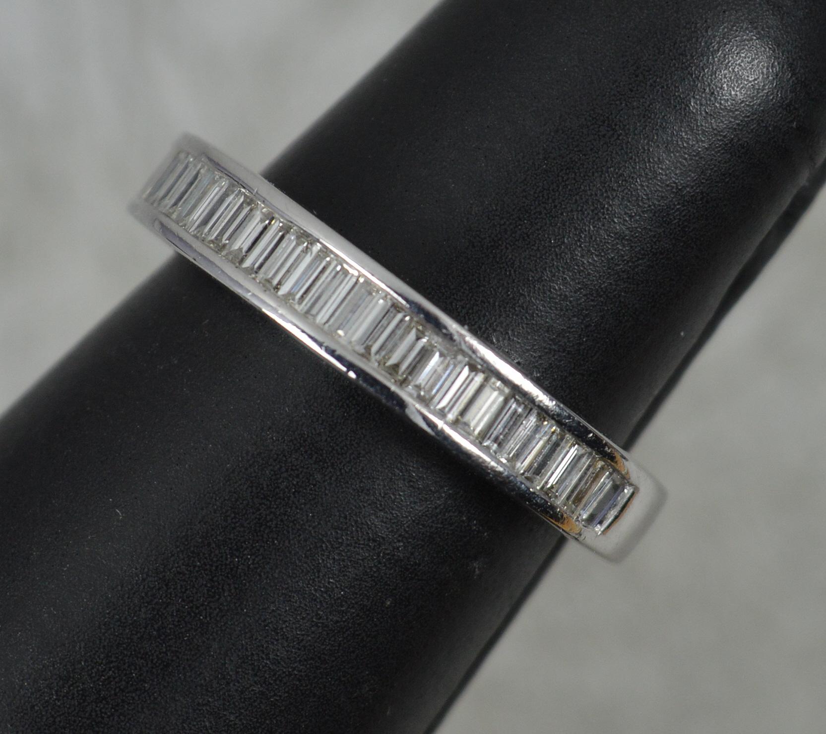 18 Carat White Gold and 0.44 Carat Diamond Half Eternity Stack Ring For Sale 8