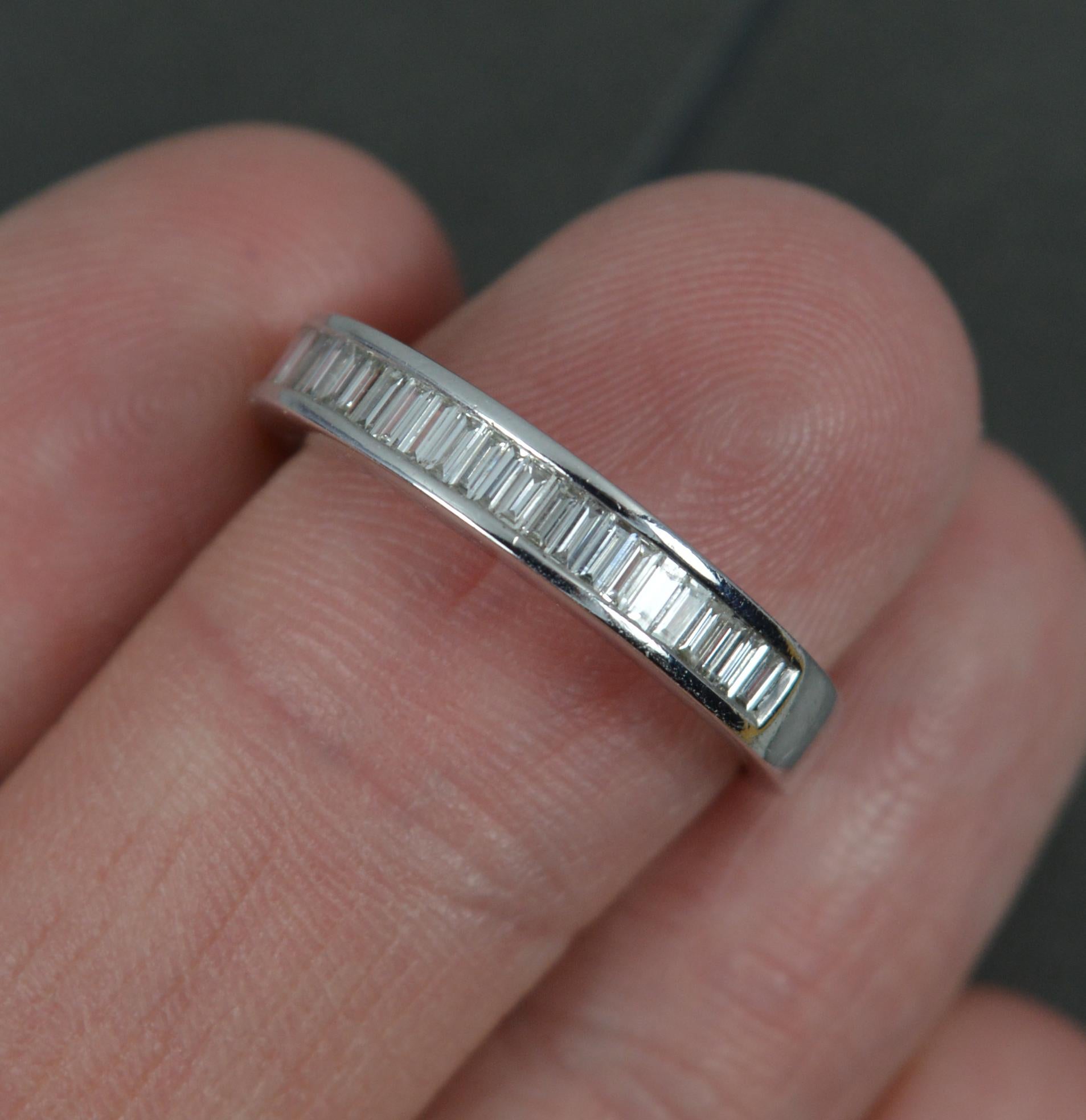 18 Carat White Gold and 0.44 Carat Diamond Half Eternity Stack Ring For Sale 1