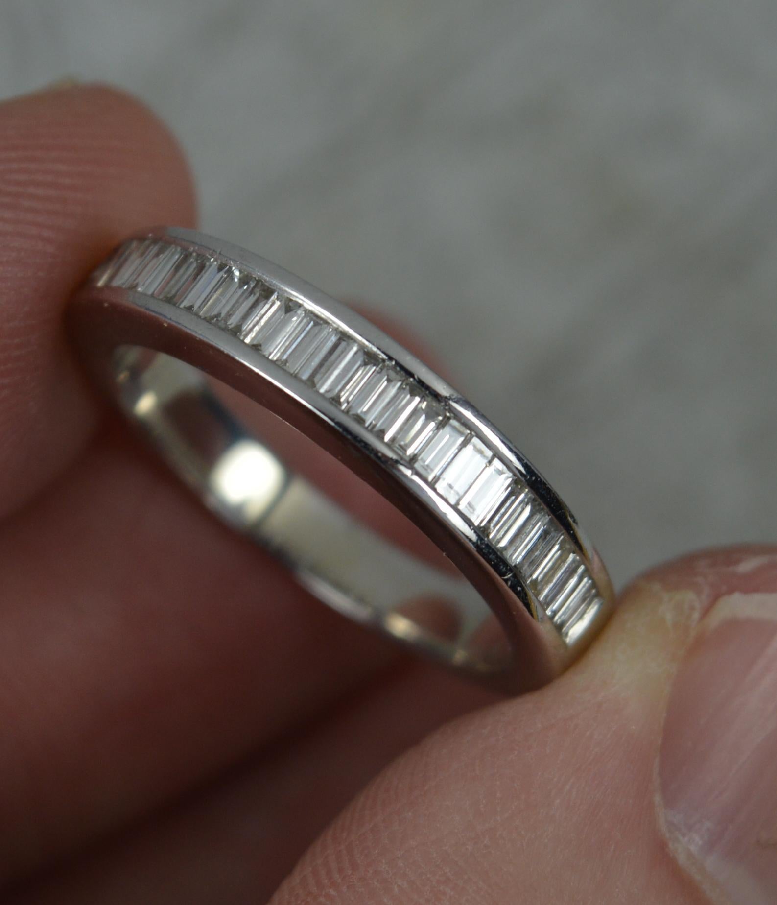 18 Carat White Gold and 0.44 Carat Diamond Half Eternity Stack Ring For Sale 2