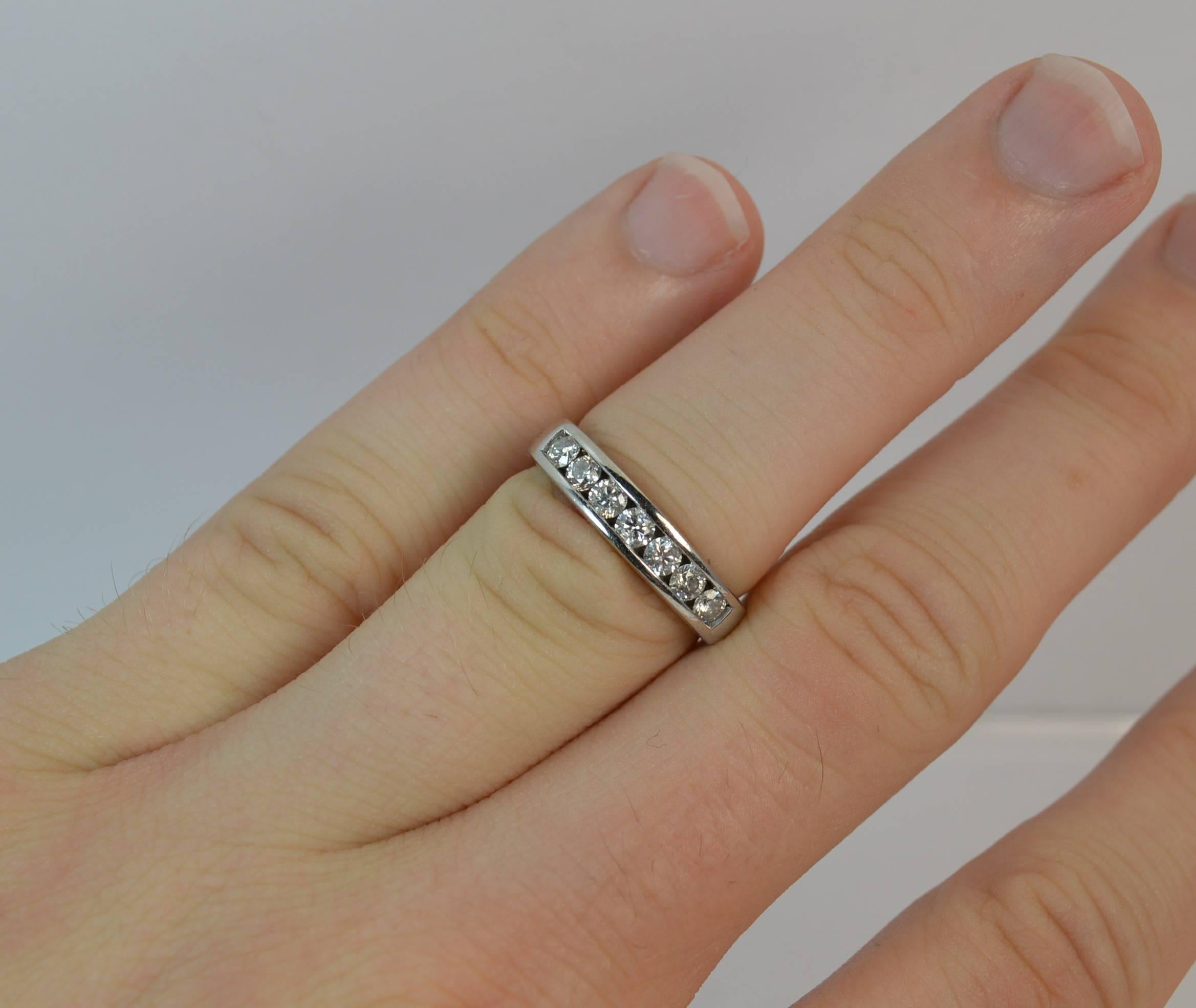 Contemporary 18 Carat White Gold and 0.50 Carat Diamond Half Eternity Stack Ring