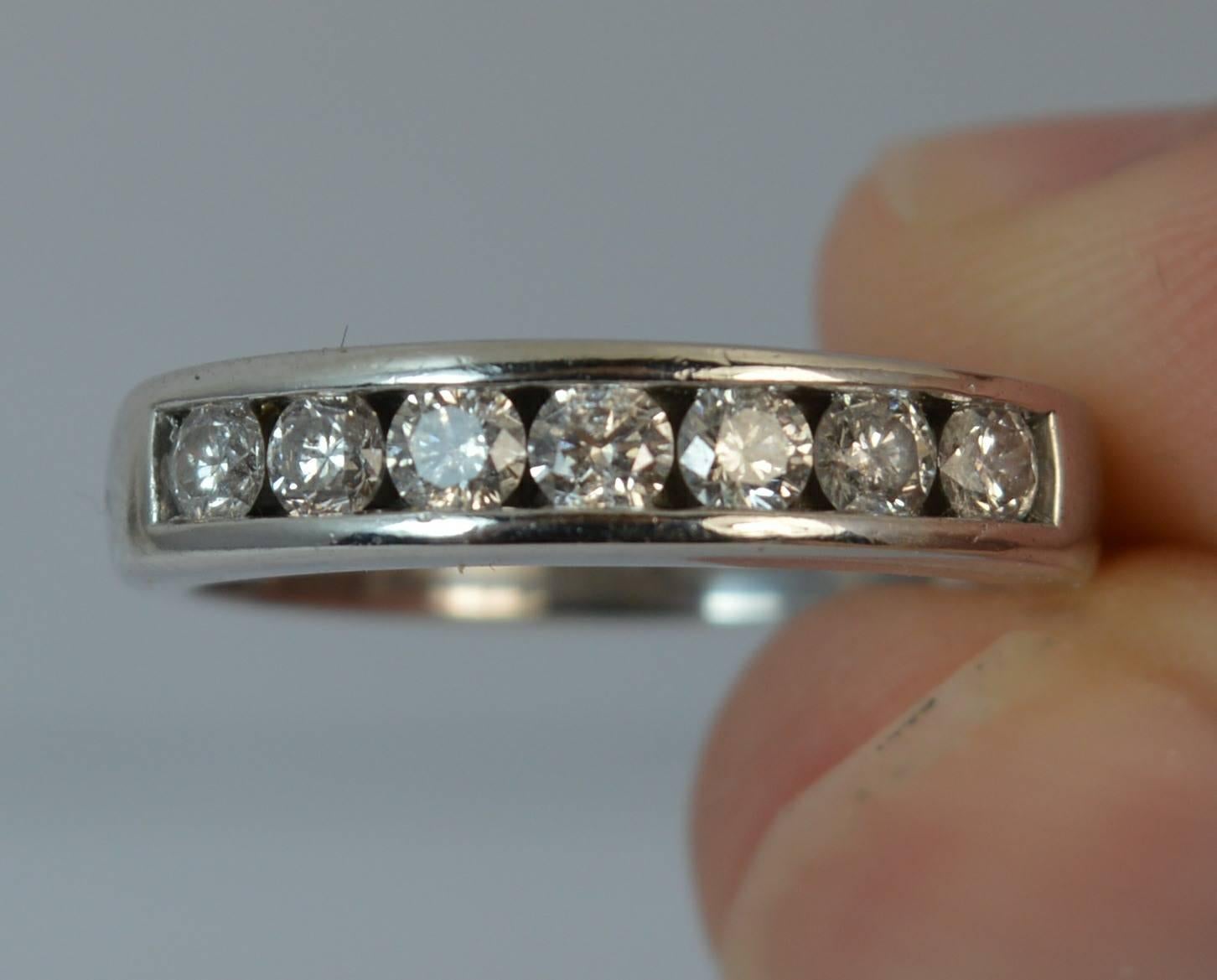 18 Carat White Gold and 0.50 Carat Diamond Half Eternity Stack Ring In Excellent Condition In St Helens, GB