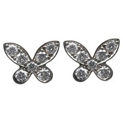 Ekos Gem 18 Carat White Gold and Diamond Butterfly Stud Earrings