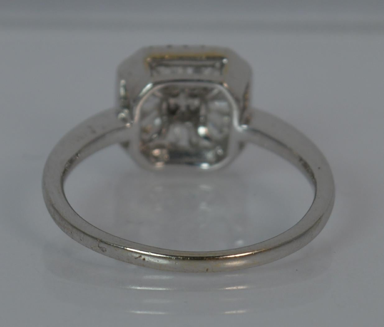18 Carat White Gold and Diamond Square Cluster Engagement Ring 2