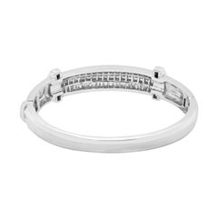 18 Carat White Gold Channel Set Diamond Multi-Row Bangle