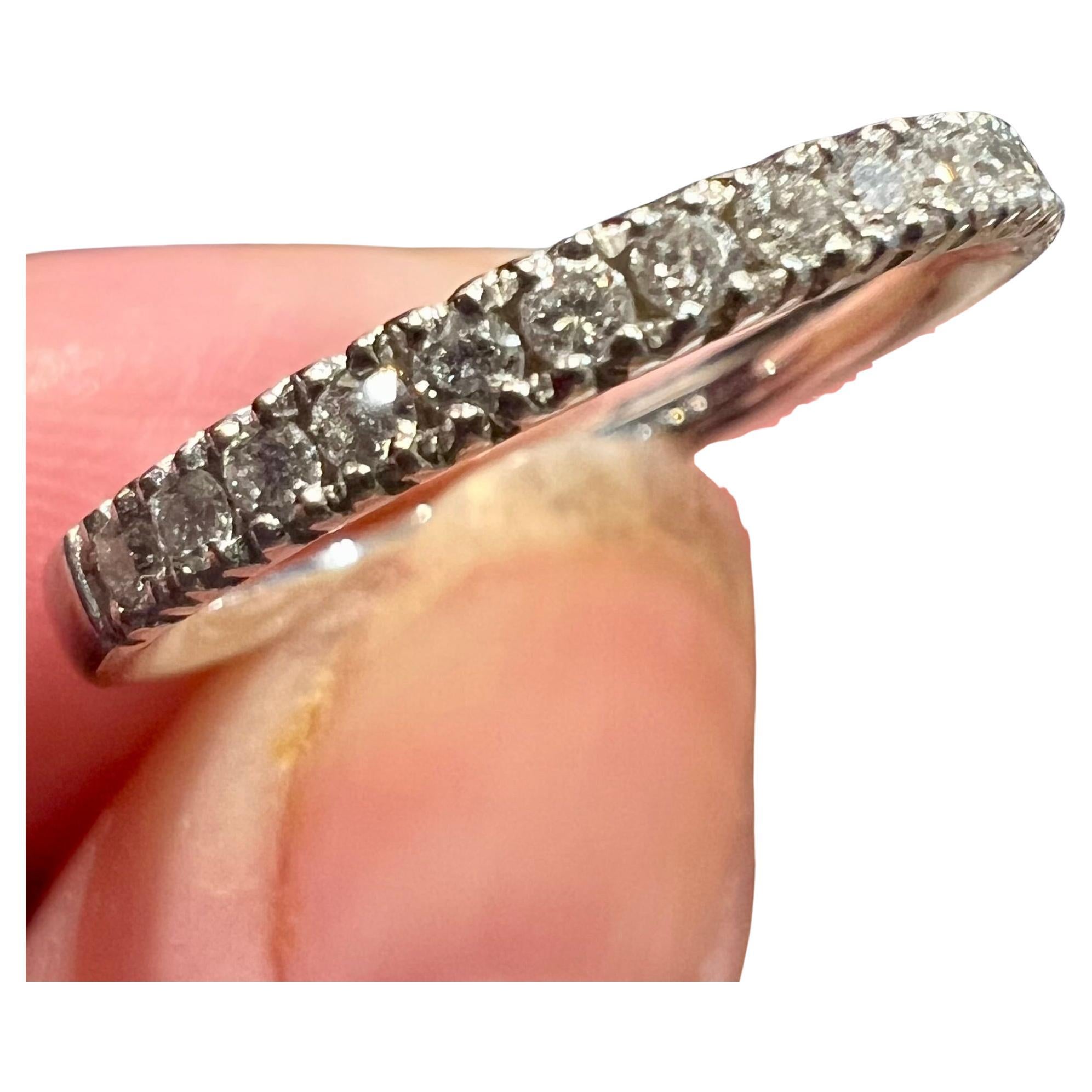 18 Carat White Gold Diamond Half Wedding Ring