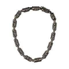 18 Carat White Gold Diamond Linked Necklace