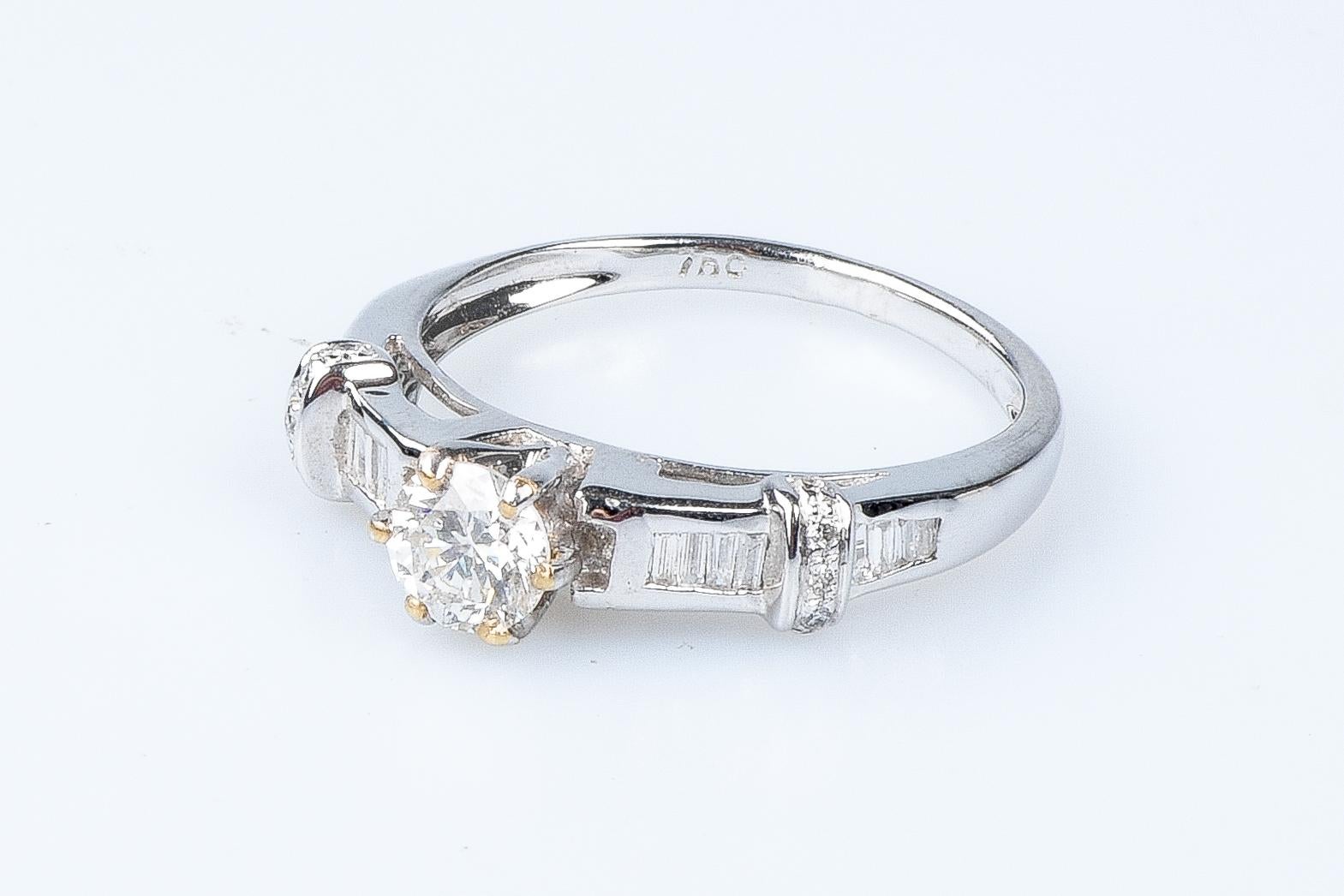18 Karat Weißgold Diamantring mit Diamanten  im Angebot 6
