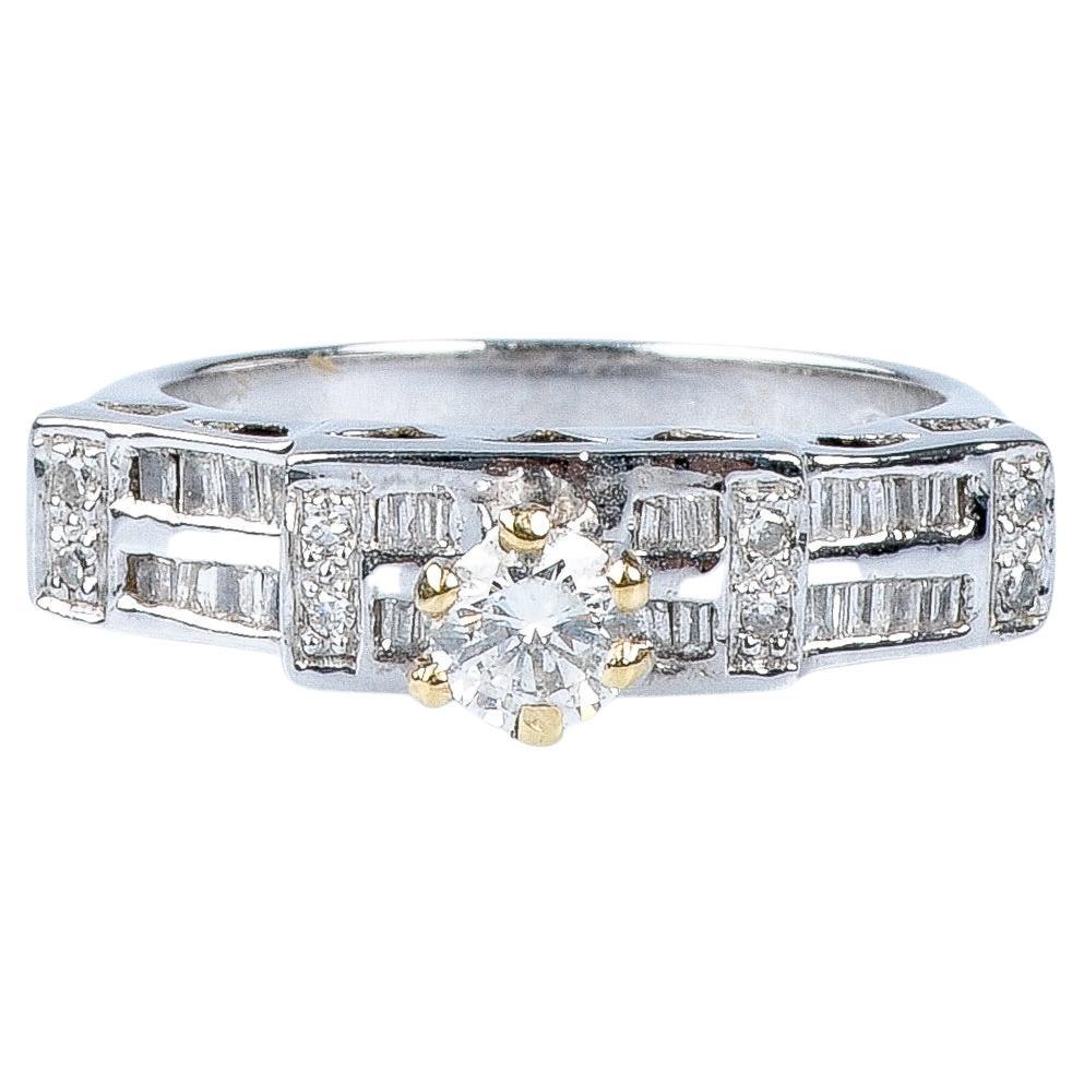 18 carat white gold diamonds ring