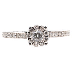 18 Carat White Gold Engagement Ring with 0.490 Carat Diamonds