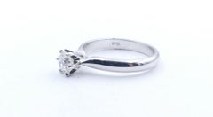 18 Carat White Gold F Color Half Carat Solitaire Diamond Ring