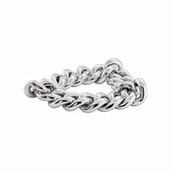 18 Carat White Gold Hollow Curb Link Bracelet